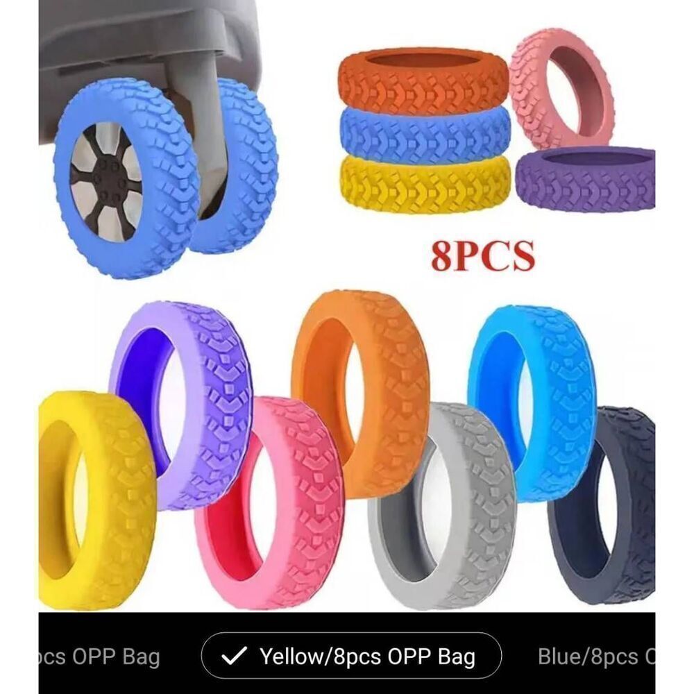 4 Durable rubber luggage wheel covers quiet tire repair protectors for s…